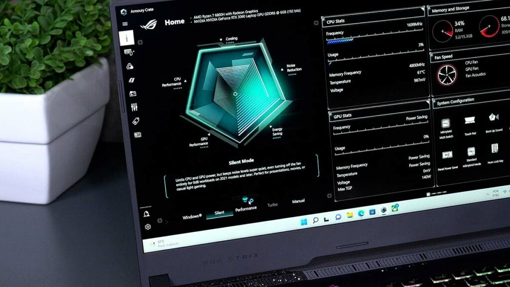 Armoury Crate que equipa os notebooks ASUS ROG