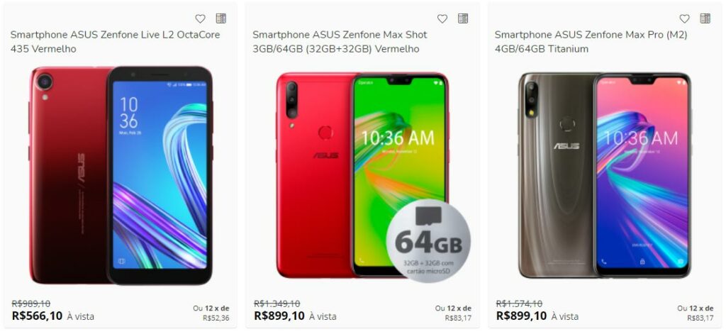 Exemplo de promoção da Black Friday na Loja ASUS