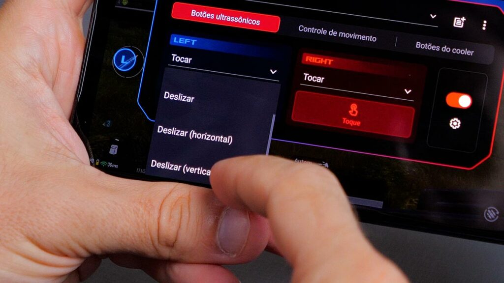 detalhe airtriggers rog phone 5s