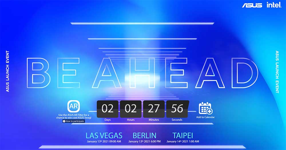 Imagem com a contagem regressiva para o evento da ASUS na CES 2021
