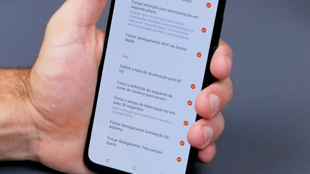 detalhe sistema rog phone