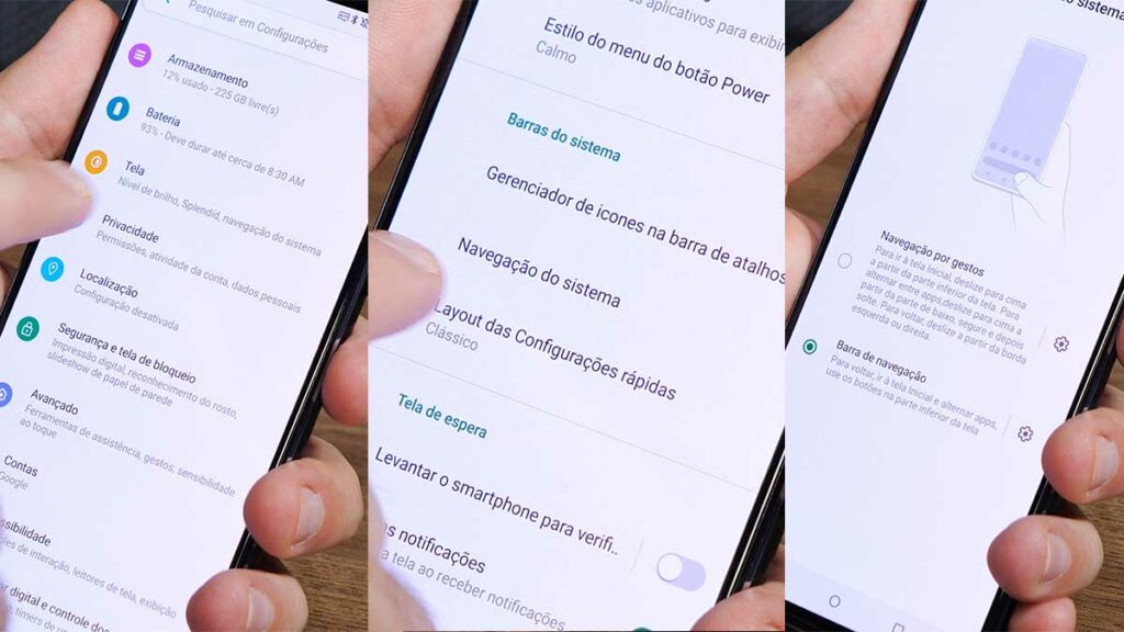 Passo a passo para ativar a navegação por gestos no android