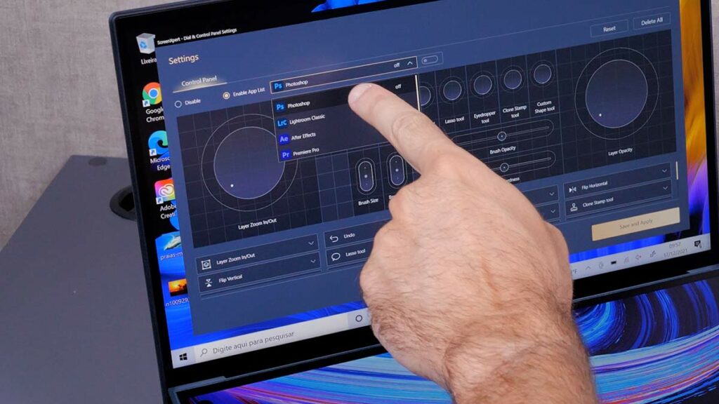detalhe screenpad plus