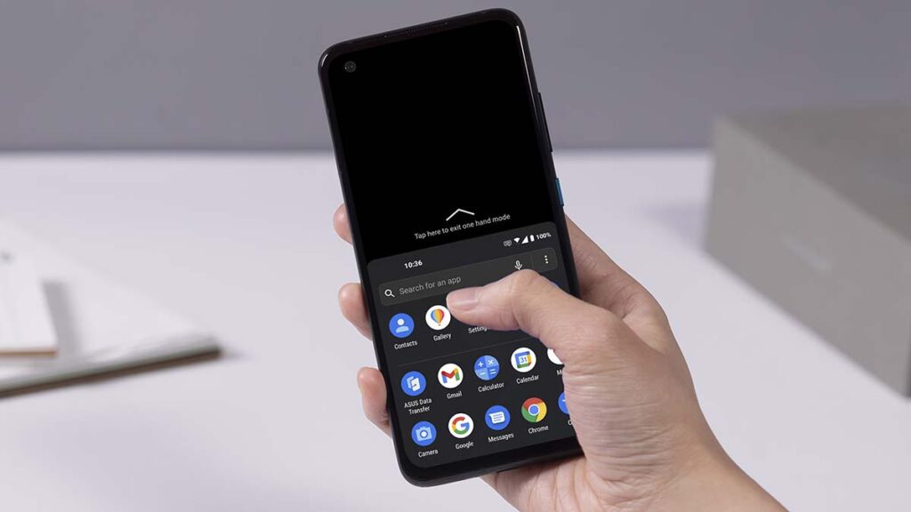 ASUS ZenFone 8: modo uma mão do aparelho
