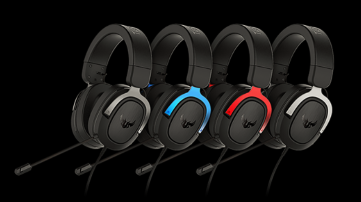 Conjunto de headsets para gamers, disponíveis em quatro cores diferentes, ideal como acessórios para notebook. 