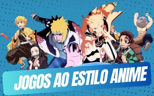 Imagem com personagens de animes, representando o tema jogos de anime.