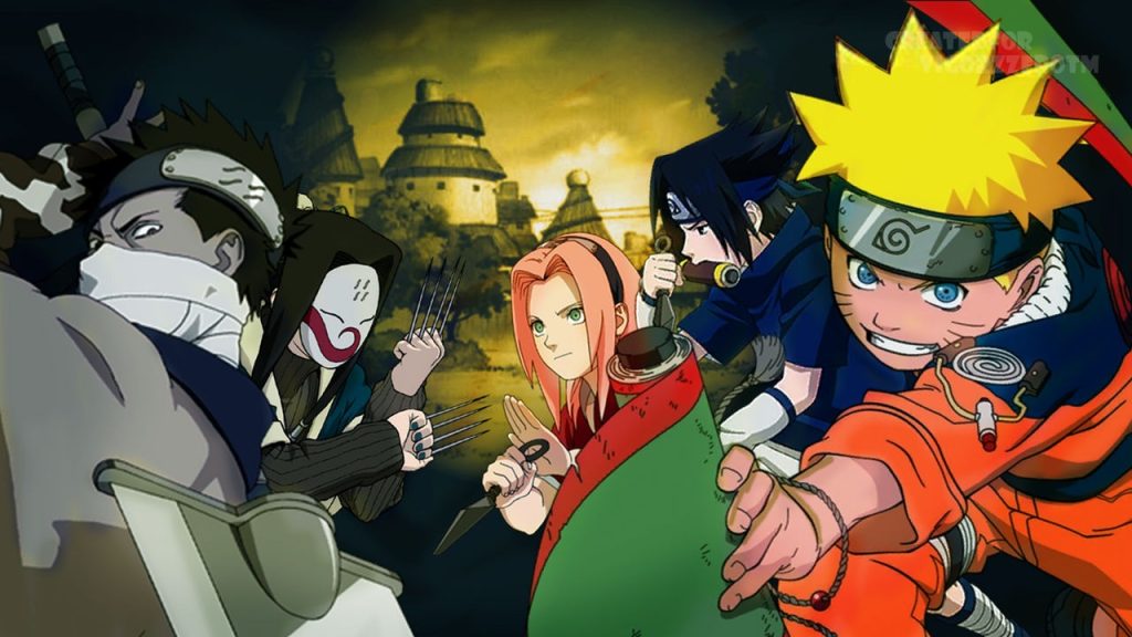 Imagem do jogo Naruto Shippuden: Ultimate Ninja Storm 4 mostrando personagens prontos para a batalha, exemplo de jogos de anime de luta.