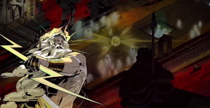 Cena do jogo Hades. Exemplo popular de jogos indie com visual detalhado e temática baseada na mitologia grega.